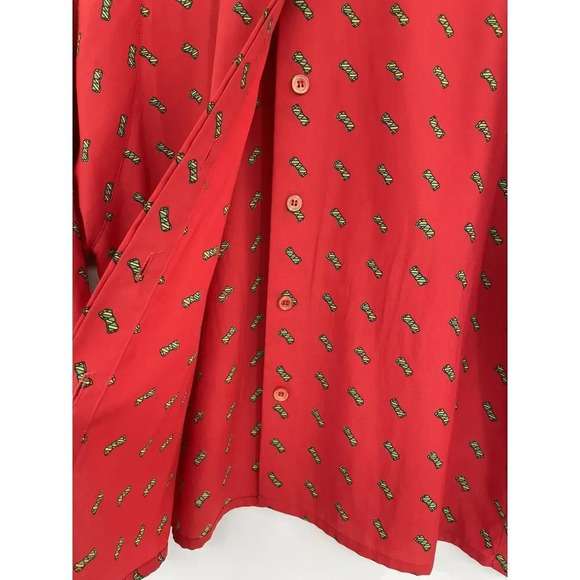 Vintage Rodier Paris Womens Blouse Bow Tie Red Batwing size 40 US 10 - Picture 11 of 12